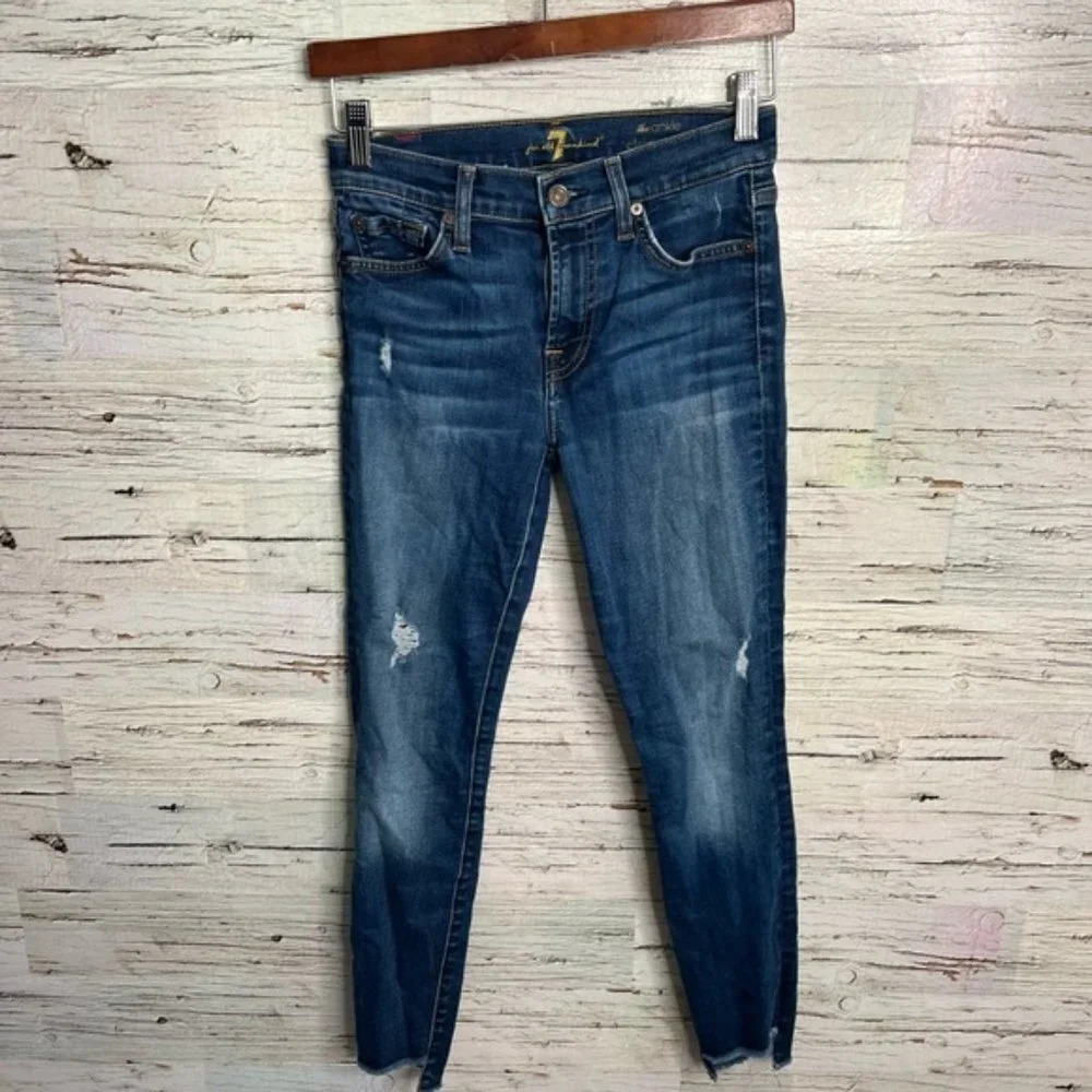 7 for all mankind ankle skinny  jeans size 24